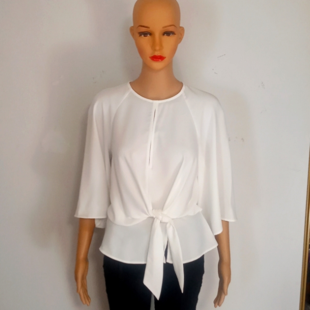 Top Shop Tie Front BackOut Blouse